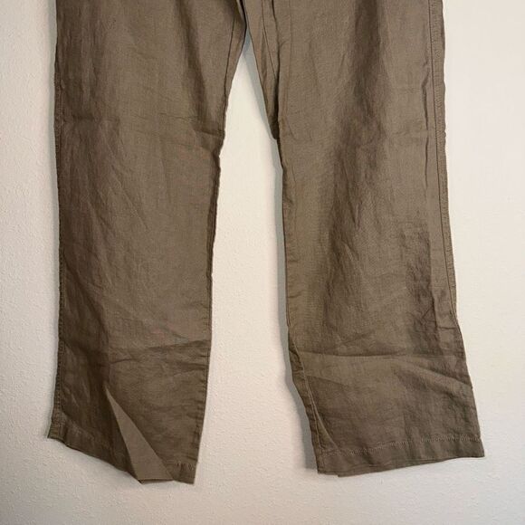 Cynthia Rowley Womens 8 100% Linen Lightweight Solid Khaki Colored Casual Pants - Picture 5 of 10